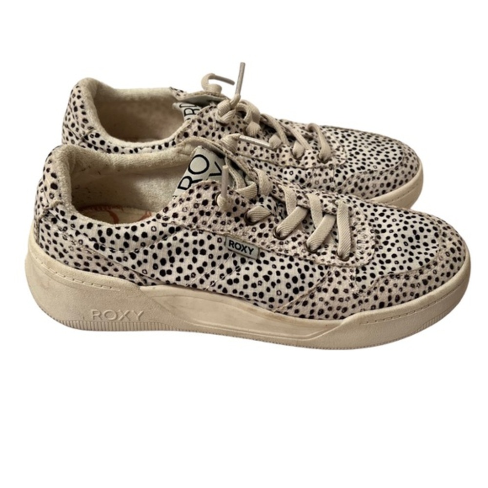 Roxy Women’s Black and White Polka Dot Slip On Sneakers Size 8